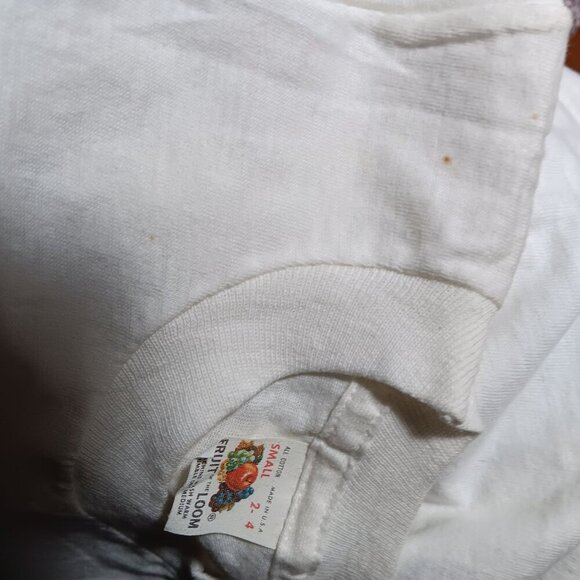 Vintage 1970's NOS Fruit Of The Loom Small 2-4 White T-Shirt Single Stitch - Picture 7 of 7